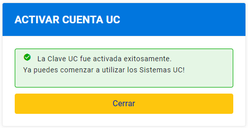Exito en la activación